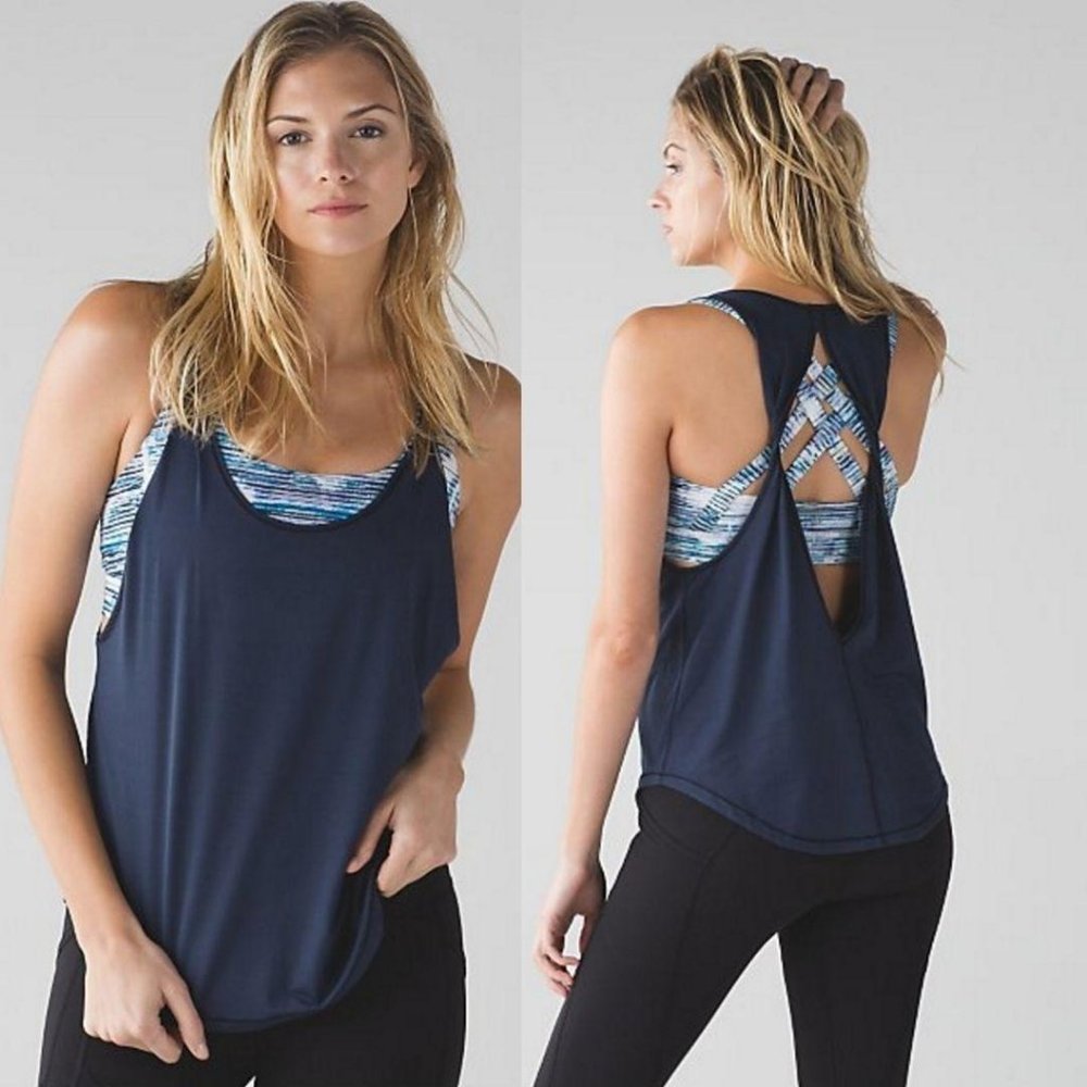 Lululemon Athletica Navy Blue Ready & Go Tank Top